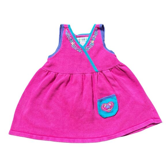 Vtg Gymboree Knit Jumper Sweater Dress Rainbow Tag Sz M 2/3 - Picture 1 of 9